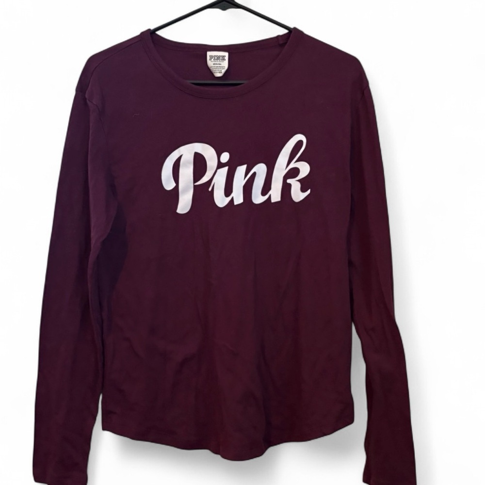 PINK Victoria's Secret Maroon Long Sleeve Tee